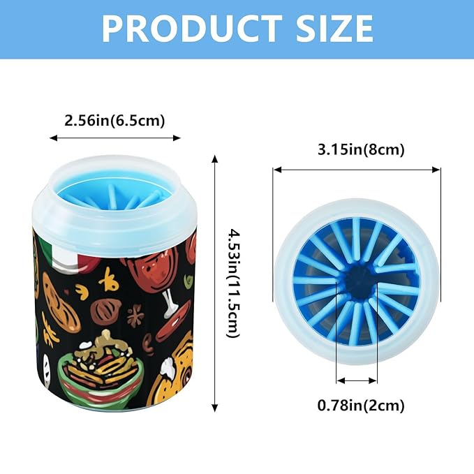Dog Paw Cleaner Cups for Dogs Pet Foot Washer Paw Scrubber for Medium Small Dogs Cats Cleaning Cup Mexican Soccer Food