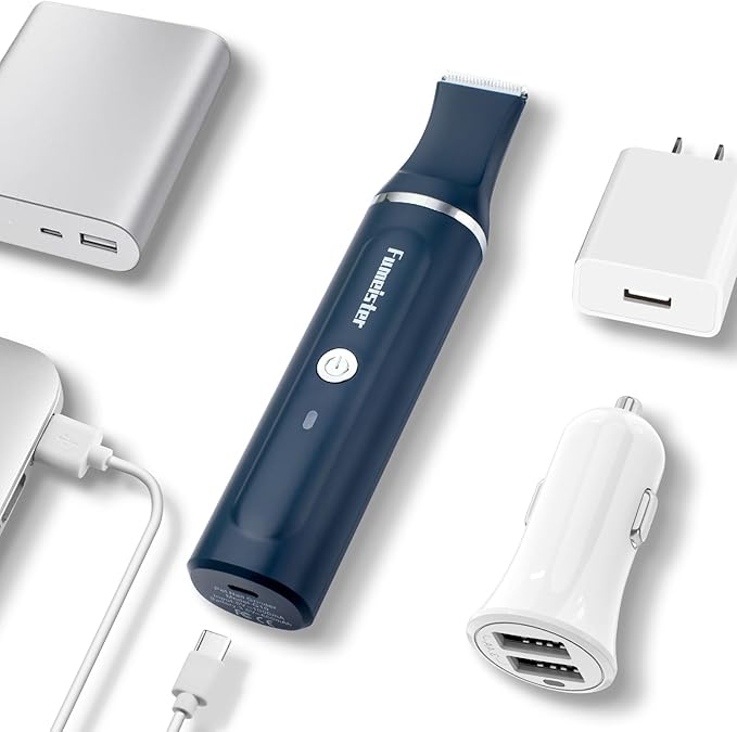 Dog Clippers for Grooming, Cordless Waterproof Dog Hair Trimmer with Type-C Charging, Low Noise for Trimming Cats & Dogs' Specific Areas Around Paws, Eyes & More (Blue)