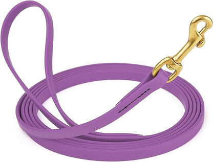 Viper Biothane K9 Working Dog Leash Waterproof Lead for Tracking Training Schutzhund Odor-Proof Long Line with Solid Brass Snap for Puppy Medium and Large Dogs, 15ft Amethyst Purple
