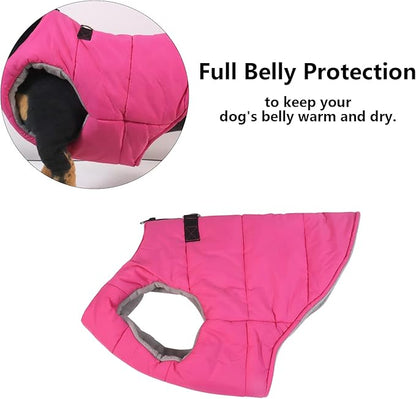 Dog Bulldog Clothes Dog Cotton Padded Coat Thick Winter Warm Vest Waistcoat Cold Weather Jacket Clothing for French Bulldog Coat-Pink-L