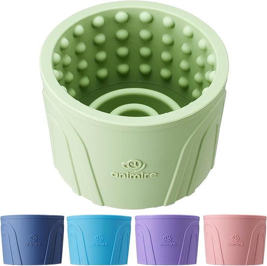 Dog Slow Feeder Lick Bowl, Anxiety Relief Dog Licking Mat Treat Dispenser, Non-Slip Anti-Choking Slow Eating Lick Bowl for Small Medium and Large Breed Dogs, BPA Free Silicone