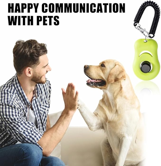 DONGKER Dog Training Clicker,Buckle Ring Design Dog Clicker with Wrist Strap & Big Button for Cats Birds Puppy Dog Horse
