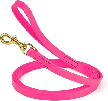Viper Biothane K9 Working Dog Leash Waterproof Lead for Tracking Training Schutzhund Odor-Proof Long Line with Solid Brass Snap for Puppy Medium and Large Dogs, 10ft Passionfruit Pink
