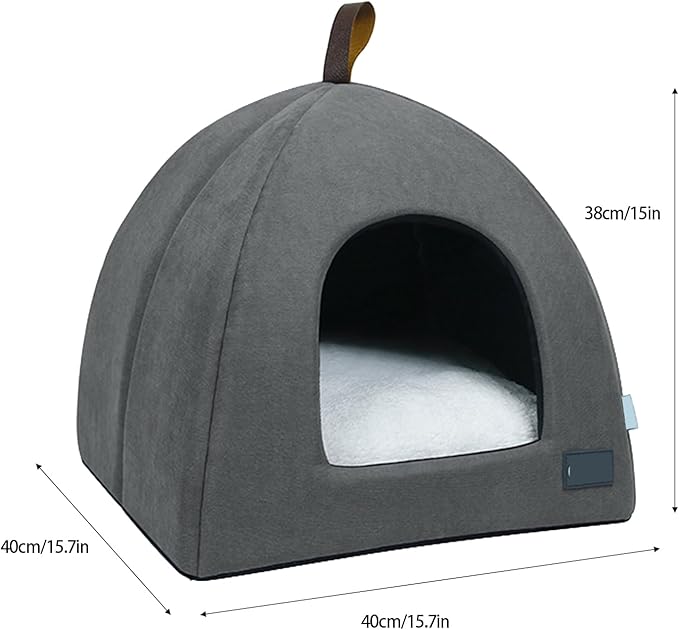 Zerone Pet Tent, Foldable Cat Bed Breathable Cat House Indoor Pet Tent Dog Bed with Mat (M)