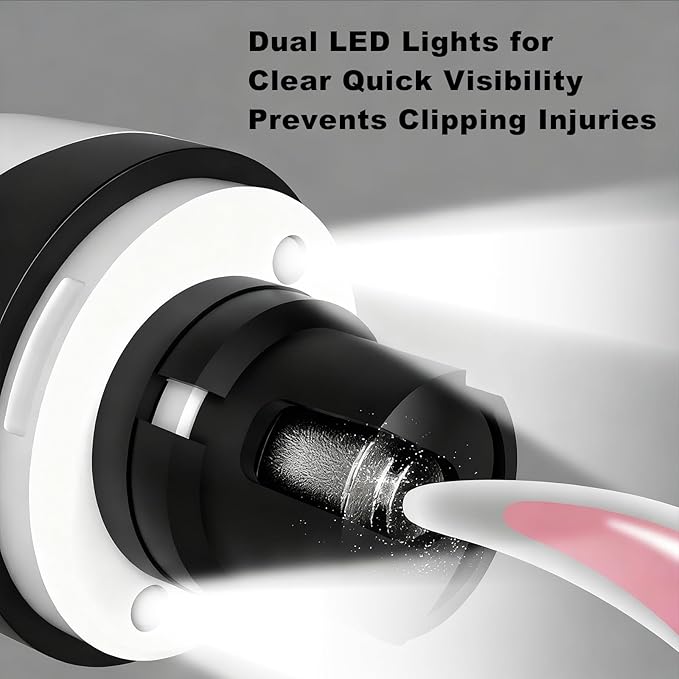 Silent Groom Pro, Dog Nail Grinder with LED Light, 3-Speed 7000-9000 RPM, 4 Diamond Bits & Adjustable Guard, Quick Blood Vessel Viewer, Safe Grinding for Dogs, Cats