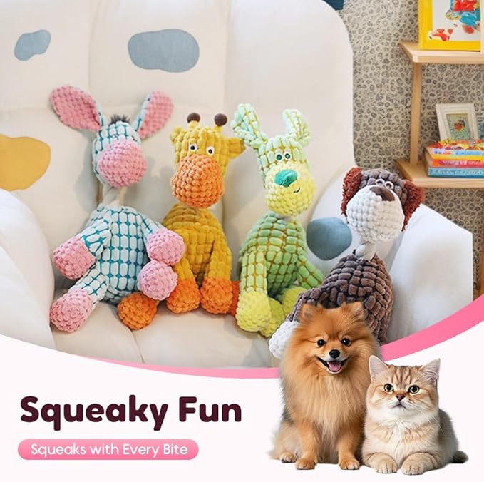 2026 New Indestructible Dog Toy, Durable Dog Stuffed Toys for Aggressive Chewers, Interactive Squeaky Chew Teething Toys for Small Medium Large Dogs Puppy (Blue+Orange)