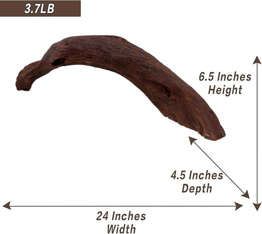 LYPHARD AQUARIUMS Natural Driftwood for Aquarium Decor, W24×D4.5×H6.5 Large Drift Wood Decorations for Reptile Hide, Fish Tank, Optional Shapes 07