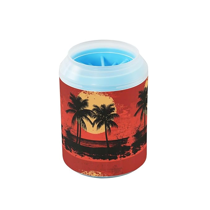 Dog Paw Cleaner Cups for Dogs Pets Foot Washer Paw Scrubber for Medium Small Cats Dogs Cleaning Cup Pop Art Palm