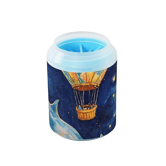 Dog Paw Cleaner Cups for Dogs Pets Foot Washer Paw Scrubber for Medium Small Dogs Cats Cleaning Cup Dolphins Air Ballon Starry Sky Blue