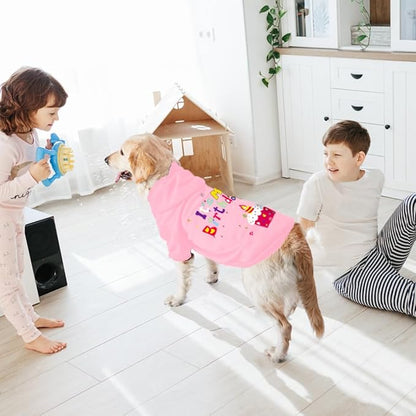 GreenJoy Dog Sweater Dog Hoodie Cold Weather Coat Hooded Sweatshirt for Puppies,Cats, Small Medium Large Dogs (Pink(It's My Birthday), Small)