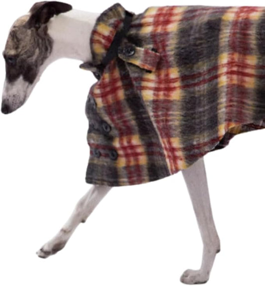 Dog Wool-Blend Luxury Cloak, Timeless Warm Plaid Coat Winter Fall Clothes Outfit Clothing Fits Small & Large Breeds Christmas Valentine Gift (Crimson,M)