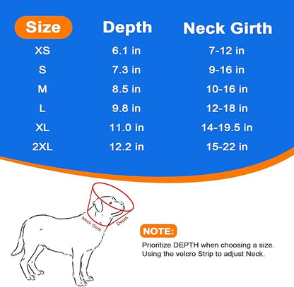 Dog Cone Collar with Soft Liner to Stop Licking, Elizabeth Recovery Collar After Surgery for Large Medium Dogs, Comfortable Pet Head Cone Alternative for Neutering Spay Injury (M)