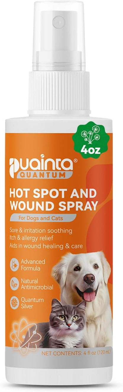 Hot Spot Spray for Dogs, Upgraded Quantum Silver Skin Spray for Dogs, Itch Relief and Hot Spot Treatment for Dogs, Supports Skin Infections and Irritations for All Animals, 4oz