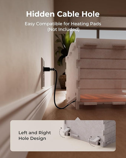 Apasiri Indoor Cat Houses for Indoor Cats, Warm Insulated Covered Cat Cave for Indoor Cats House, Strong Scratch-Resistant Capacity, Sturdy Fiber, Compatible with Heating Pads, Cat