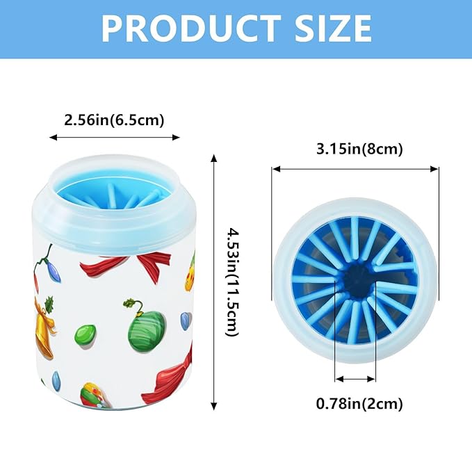 Dog Paw Cleaner Mudbuster Dog Foot Washer for Small Medium Large Dogs Cats Premium Pet Supplies Christmas Bells Sweet