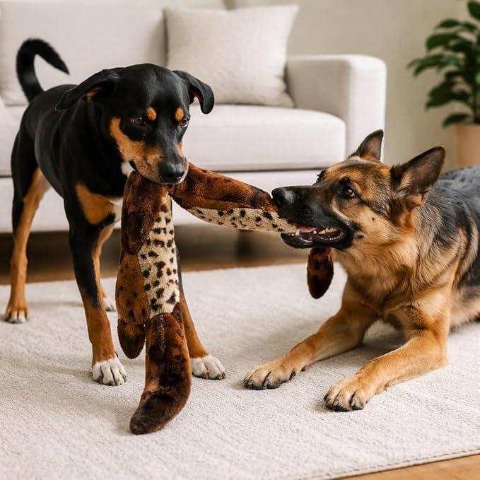 Jalousie 5 Pack Dog Squeaky Toys Three no Stuffing Toy and Two Plush with Stuffing for Small Medium Large Dog Pets (5 Pack)