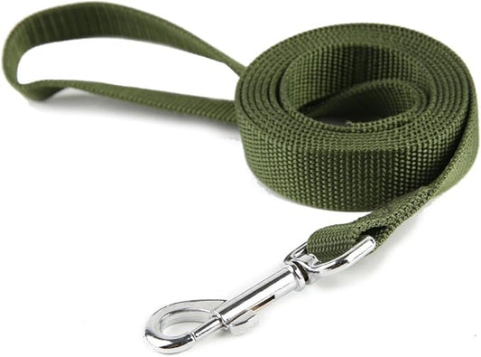 Nylon Dog Training Leash, Traction Rope, 4Ft /5 Foot /6 Feet Long, 5/8 inch 3/4 Inch 1 Inch Wide, for Small and Medium Dogs (5/8'' x 4 FT, Green)
