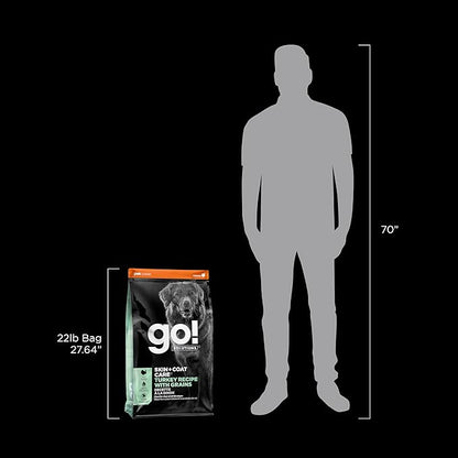 Go! Solutions Skin + Coat Care, Dry Dog Food, Turkey Recipe with Grains, 22 lb Bag