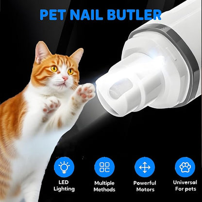 2025 Upgraded Silent Groom Pro Nail Grinder,2-Speed Dog Nail Trimmer with 2 Replacement Grinding Heads,Pet Paws Grooming Smoothing Tool for Cats and Dogs