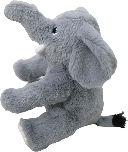 GOOC Kawaii Stuffed Smile Elephant Animal Cute Sitting Fuzzy Baby Elephant Plush Toy Gray Fluffy Doll Gift for Kids or Lover 10 Inch