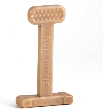 Bullibone Nylon Dog Chew Toy Nylon Bone - Improves Dental Hygiene, Easy to Grip Bottom, and Permeated with Flavor (Beef, Small - Single)