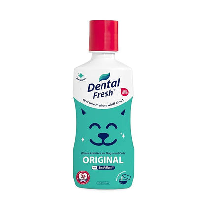 Dental Fresh Water Additive for Dogs and Cats, Clean Teeth and Fresh Breath, Daily Pet Oral Care, Flavorless, 8 fl oz