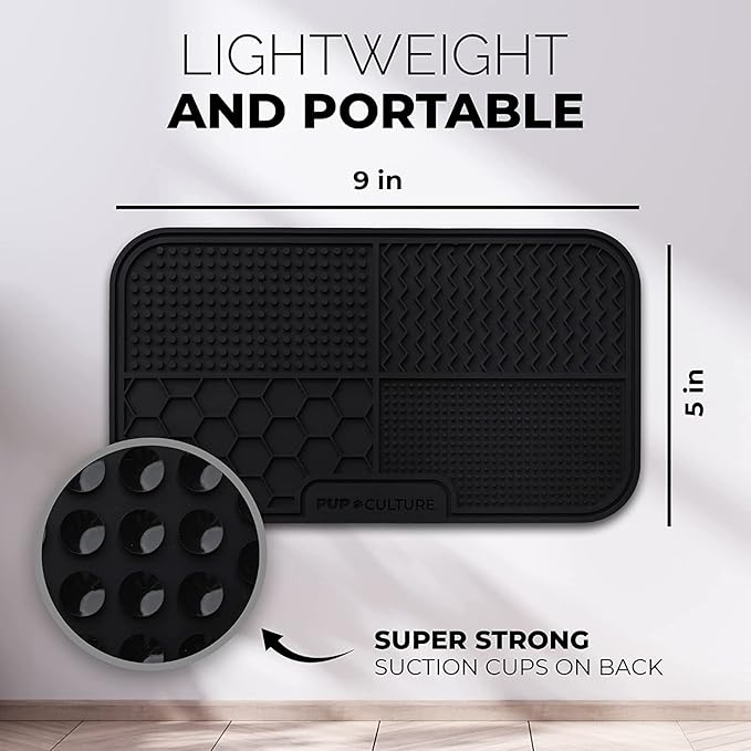 Pup Culture Dog Lick Mat for Dogs (2 Pack), Feeding Pad for Anxious Pets Plus 4 Different Puzzles for Mental Stimulation for Dogs - Supports Mental, Dental, and Digestive Health - Heavy Duty