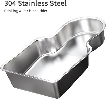 RIZZARI Stainless Steel Pet Water Feeder: 7.5L Gravity Waterer, Leak-Proof No-Spill Auto Refill - Keeps Floors Dry - Anti-Tip Base - Easy Clean - with Filter - for 25-35 LB Dogs - Home/Office