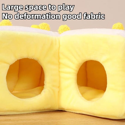 ZYLARIXE Cozy Cake Hamster House - Soft Plush Hideout & Tunnel Bed for Guinea Pigs, Syrian Hamsters, and Small Animals - Adorable, Warm & Washable Hideaway for All Seasons, Perfect Cage Accessory