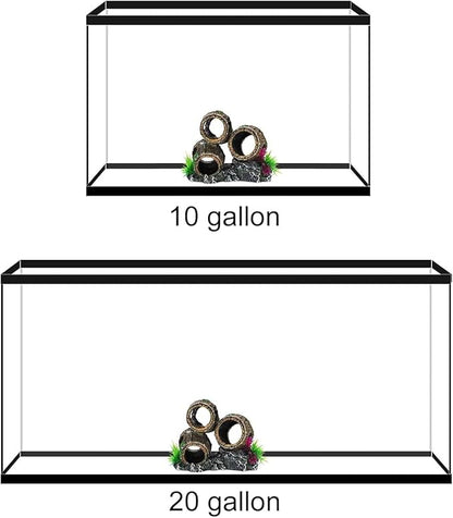 UNEAK - Aquarium Decorations Three Stacked Broken Barrels Fish Tank Decoration Ornament Landscaping Over Rocks Cave Saltwater Freshwater Small & Medium Fish Garden Pond Ornaments Resin