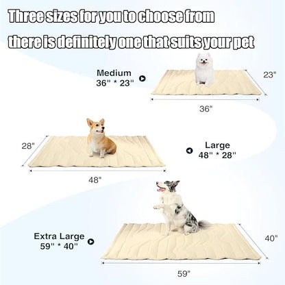Cooling Mat, Dog Cooling Mat-4x More Effective, Gel-Free Self Washable Portable Pet Coolings Pad for Dogs & Cats Sleeping Mat, Keep for Pets (Green,44-80 lbs - Medium or Large Dog)