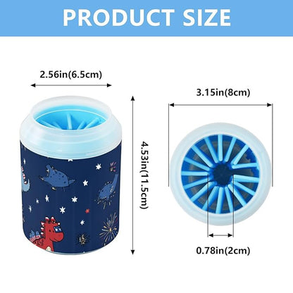 Dog Paw Cleaner Cups for Dogs Pet Foot Washer Paw Scrubber for Medium Small Dogs Cats Cleaning Cup July 4th Holiday Dinosaurs and Stars