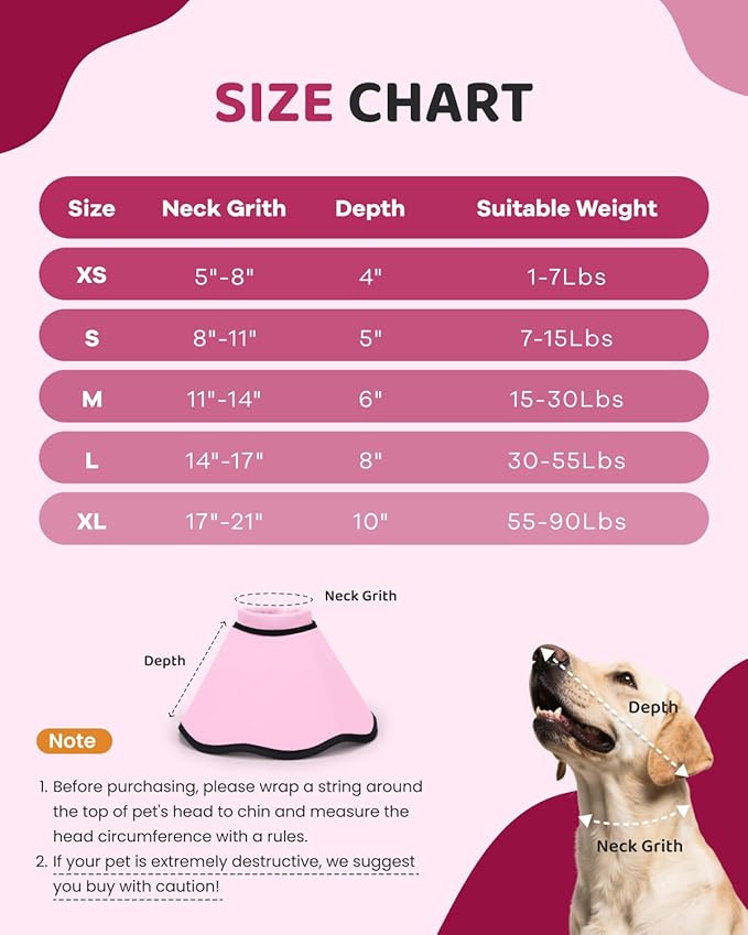 MIDOG Dog Cone Collar After Surgery, Soft Dog Cone Alternative to Stop Licking,Adjustable Elizabethan Recovery Cones for Small to Large Sized Dogs
