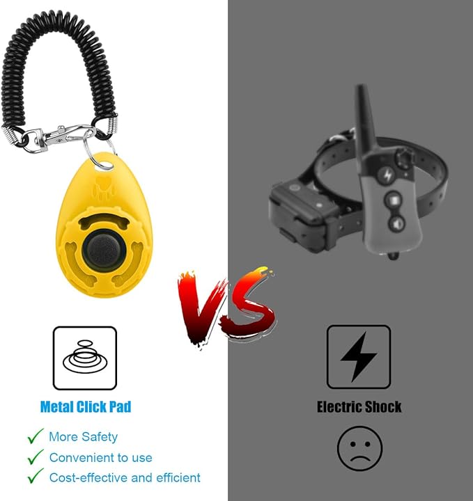 Diyife Dog Clicker for Training, 2 Pack Dog Training Clicker, Clicker Dog Training with Wrist Strap, Pet Training Clicker, Perfect for Dog Cat Puppies Behavioral Training (Red and Yellow)