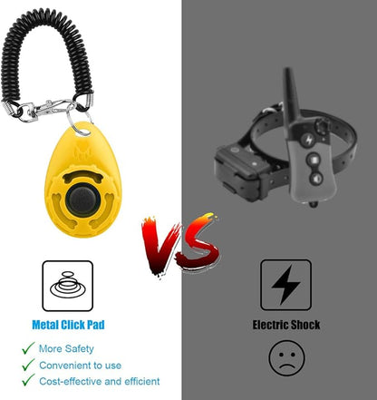 Diyife Dog Clicker for Training, 2 Pack Dog Training Clicker, Clicker Dog Training with Wrist Strap, Pet Training Clicker, Perfect for Dog Cat Puppies Behavioral Training (Red and Yellow)