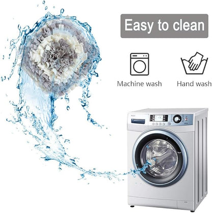 LIVEKEY Pet Snuffle Mat for Dogs, Dog Feeding Mat, Nosework Training Mats for Foraging Instinct Interactive Puzzle Toys (Gray&White)