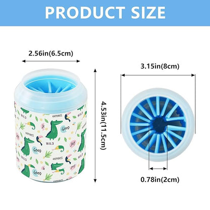 Dog Paw Cleaner Cups for Dogs Pets Foot Washer Paw Scrubber for Medium Small Cats Dogs Cleaning Cup Colorful Doodle Animals
