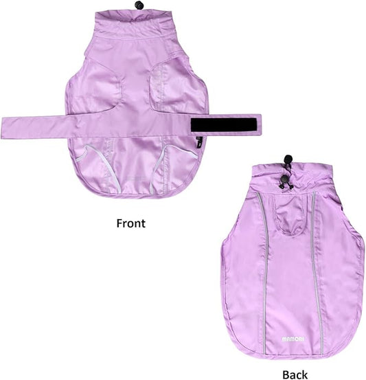 Adjustable Waterproof Dog Raincoat for Dogs,Lightweight Pet Rain Jacket Puppy Clothes with Reflective Strip for Small Medium Large Dogs (Light Purple, 3X-Large)