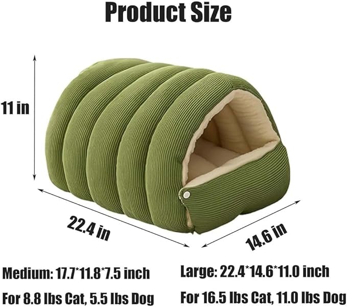 Winter Cave,Cat Dog Cave Bed,Warmth Cozy Comfort Plush Pet Cave,Cute Cozy Safe Hideaway Cat Bed with Removable Cushion,for Cats and Dogs