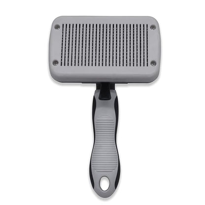 Dog brush Dog Grooming Kit 3PS： self-cleaning slicker brush dog Deshedding Tool&TPR Dog Bath Brush for dogs cats horse Home Travel (white)