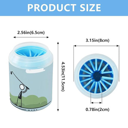Dog Paw Cleaner Mudbuster Dog Foot Washer for Small Medium Large Dogs Cats Premium Pet Supplies Light Blue Golf Figure Clouds Grass