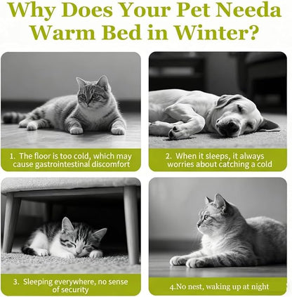 Cat Bed, Cat Beds for Indoor Cats, Cat Cave Bed Cat Tent with Removable Cushion, Warm Cave Nest Sleeping Bed Puppy House for Cats Small Dogs (Green, M)