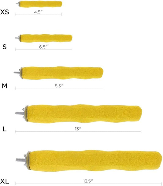 Sweet Feet and Beak Comfort Grip Safety Perch for Bird Cages - Pedicure Perch for Birds to Keep Nails and Beaks in Top Condition - Safe Easy to Install Bird Cage Accessories - X-Small 4.5"