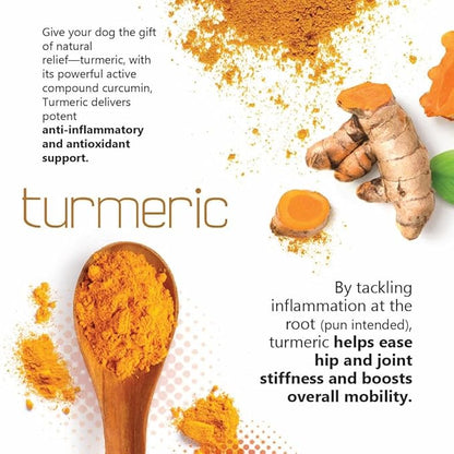 TS Joint Supplement Vet Formulated Pain & Inflammation Relief Treats Hip Dysplasia & Arthritis, Glucosamine, Chondroitin, Turmeric, MSM, HA, Creatine, Omega 3 EPA + DHA.120 Soft Chews