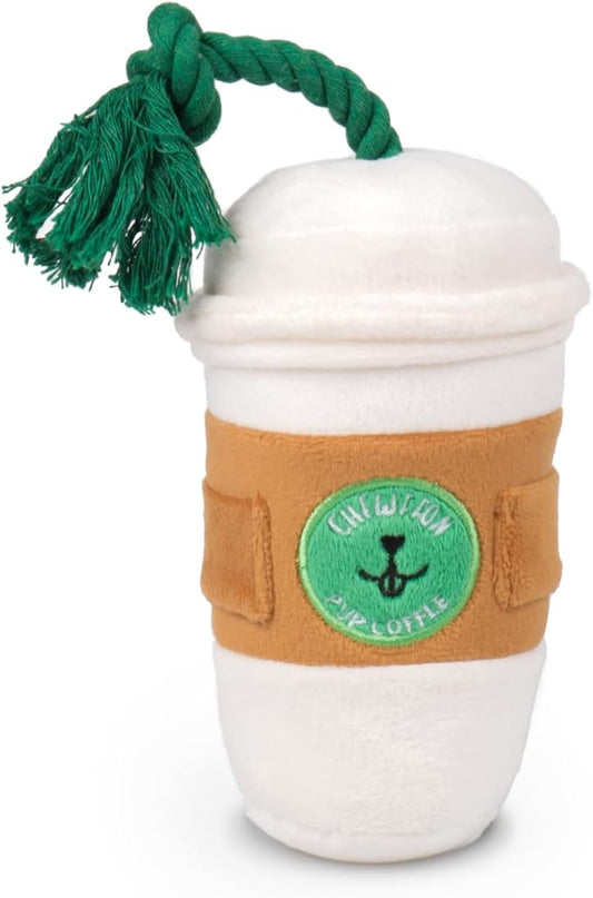 CHEWFFON Dog Puzzle Toy, Interactive Snuffle Puppy Toys, Squeaky & Crinkle Sounds for Boredom, Cute Puppy Enrichment Toy, Coffee Cup Plush Toys for All Dog Sizes