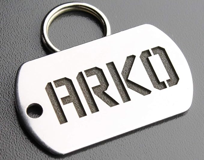 Stainless Steel Custom DEEP Engraved Pet ID Tags Personalized Front/Back Dog Tags for Dogs and Cats - Military Dog Tag 7/8" x1-1/2 (2-Side Engraving)