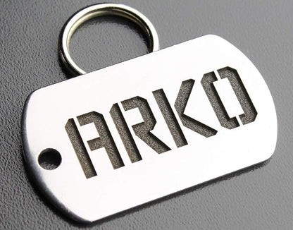 Stainless Steel Custom DEEP Engraved Pet ID Tags Personalized Front/Back Dog Tags for Dogs and Cats - Military Dog Tag 7/8" x1-1/2 (2-Side Engraving)