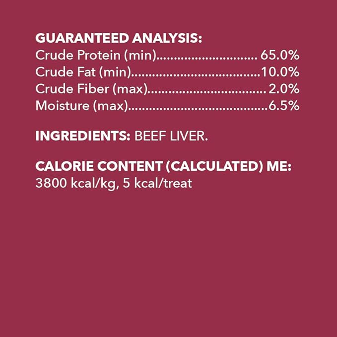 Amazon Brand - Wag Freeze-Dried Raw Single Ingredient Dog Treats, Beef Liver, High Protein, Health Training Treats or Meal Topper for all Dogs, Grain-Free, 3.3 Ounce (Pack of 1)
