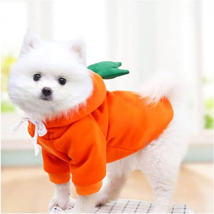 Warm Dog Winter Clothes Cute Fruit Dog Coat Hoodies Fleece Pet Dogs Costume Jacket for French Bulldog Chihuahua Ropa para Perro(Orange,XXL)