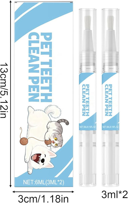 Pet Toothbrush Pen, 3x1.5x13cm, Daily Hygiene Support, Cat Dentals Gel Pen, Dog Toothbrush Cleaner Tool, Portable, for Cat Doggy Puppy Kitten